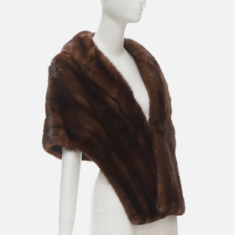 Vintage Mink Fur Spread Shawl Collar Shawl